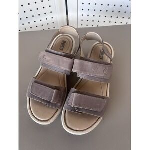 Born Sandals Women's 11M Ankle Back Double Closure Open Toe Comfort Leather